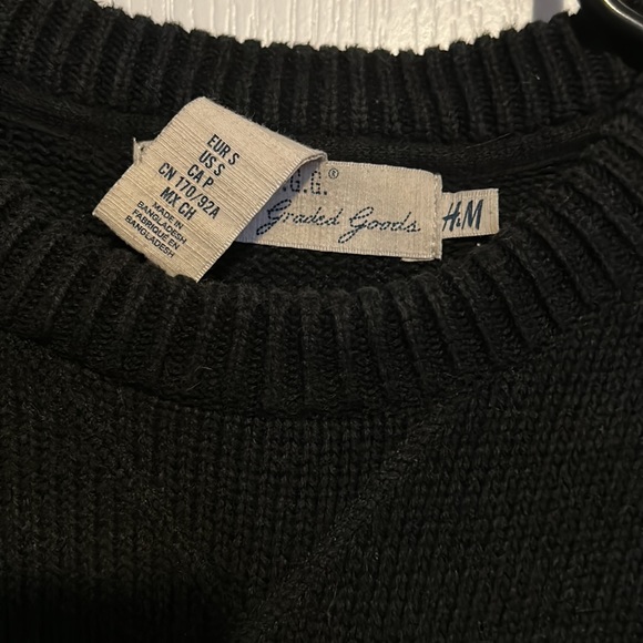 Heavy Black Knit 100% Cotton Sweater (H&M L.O.G.G.) - Picture 2 of 3